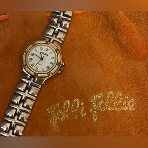 Vintage Folli Follie sterling silver & gold plated watch - bags included